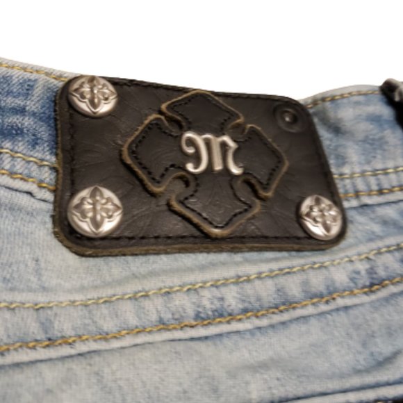 Miss Me Boyfriend Capri Blue Jeans Denim Distressed Classic Women's 25 Pre-owned - Picture 4 of 12